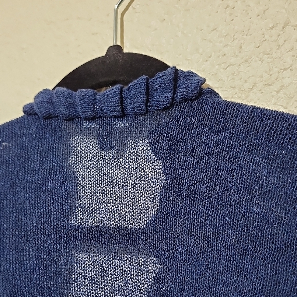 Eileen Fisher Blue Cardigan with Draped Front - Picture 11 of 11